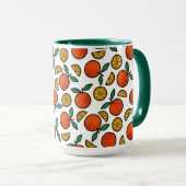 Farbenfrohes Orangenmuster  Tasse (VorderseiteRechts)