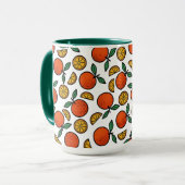 Farbenfrohes Orangenmuster  Tasse (Vorderseite Links)