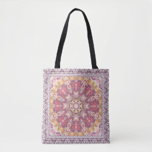 Farbenfrohes ornamentales Doodle: Symmetrisches Sp Tasche