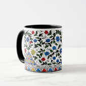 Farbenfrohes osmanisches florales Muster Wrap-Arou Tasse (Vorderseite Links)