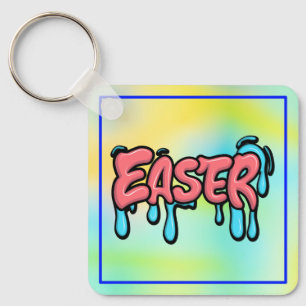 Farbenfrohes Ostern-Drip-Text-Graffiti-Style-Desig Schlüsselanhänger