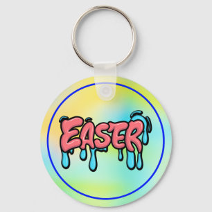 Farbenfrohes Ostern-Drip-Text-Graffiti-Style-Desig Schlüsselanhänger