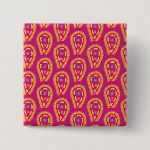 Farbenfrohes Paisley Button