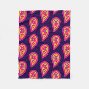 Farbenfrohes Paisley Fleecedecke