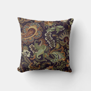 Farbenfrohes Paisley-Muster. Ethnisches Vintage-Wa Kissen