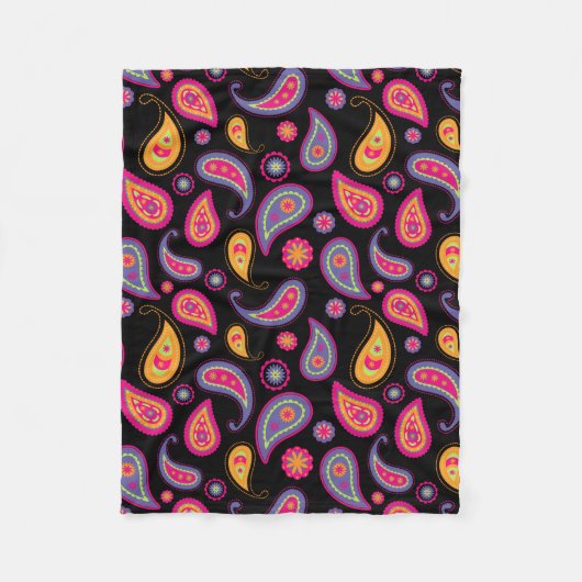 Farbenfrohes Paisley-Muster Fleecedecke (Vorderseite)