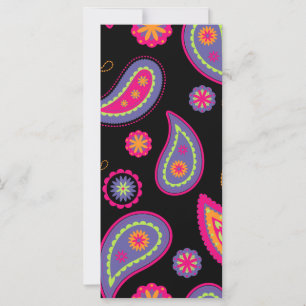 Farbenfrohes Paisley-Muster Karte