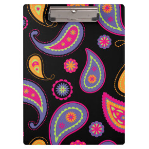 Farbenfrohes Paisley-Muster Klemmbrett