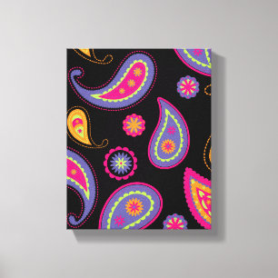 Farbenfrohes Paisley-Muster Leinwanddruck