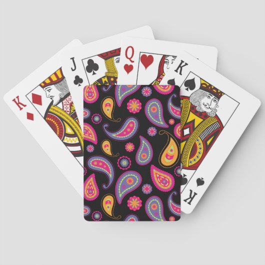 Farbenfrohes Paisley-Muster Spielkarten (Rückseite)