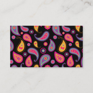 Farbenfrohes Paisley-Muster Visitenkarte