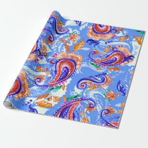 Farbenfrohes Paisley-Nahtlosmuster Geschenkpapier