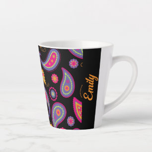 Farbenfrohes Paisley-Nahtlosmuster Milchtasse