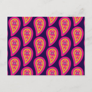Farbenfrohes Paisley Postkarte