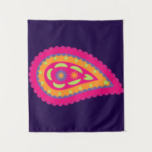 Farbenfrohes Paisley Wandteppich