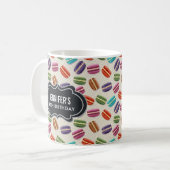 Farbenfrohes Pariser Macarons-Muster Geburtstag Kaffeetasse (Vorderseite Links)