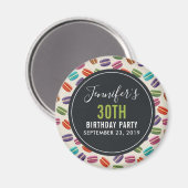 Farbenfrohes Pariser Macarons-Muster Geburtstag Magnet (Vorderseite/Rückseite)