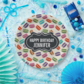Farbenfrohes Pariser Macarons-Muster Geburtstag Pappteller (Party)