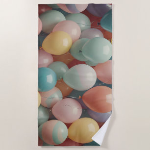 Farbenfrohes Partyballons Muster Strandtuch