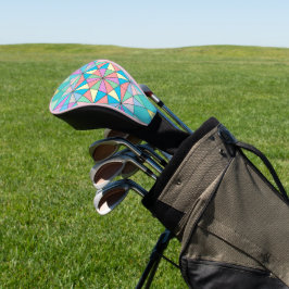 Farbenfrohes Pastell-Mosaik-Dreieck-Stern-Muster Golf Headcover