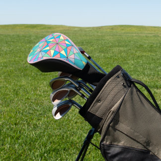 Farbenfrohes Pastell-Mosaik-Dreieck-Stern-Muster Golf Headcover