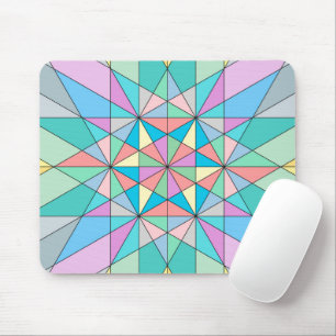 Farbenfrohes Pastell-Mosaik-Dreieck-Stern-Muster Mousepad