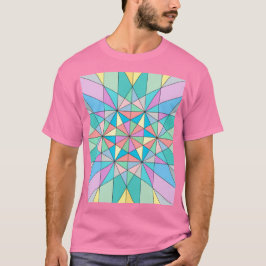 Farbenfrohes Pastell-Mosaik-Dreieck-Stern-Muster T-Shirt