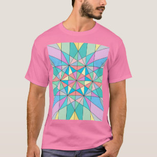 Farbenfrohes Pastell-Mosaik-Dreieck-Stern-Muster T-Shirt