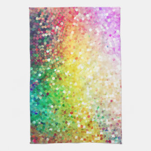 Farbenfrohes Pastell-Verlaufs-Glitter-Muster Küchentuch