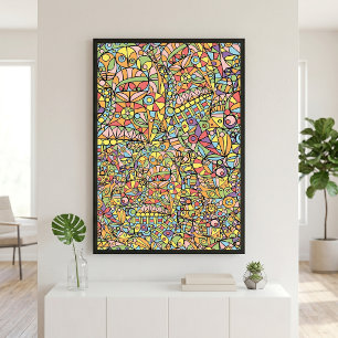 Farbenfrohes, pastellfarbenes, abstraktes, geometr poster