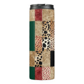 Farbenfrohes Patchwork-Design Tierprints Texturier Thermosbecher (Rückseite)