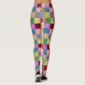 Farbenfrohes Patchwork-Gingham-Karomuster Leggings (Rückseite)