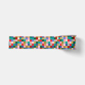 Farbenfrohes Patchwork-Karo Modernes Fest Ripsband (Vorderseite)