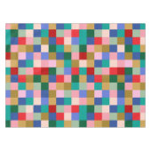 Farbenfrohes Patchwork-Karo Modernes Weihnachtsfes Tischdecke (Vorderseite (Horizontal))