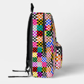 Farbenfrohes Patchwork Karomuster Design Bedruckter Rucksack (Links)