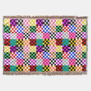 Farbenfrohes Patchwork Karomuster Design Decke