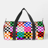 Farbenfrohes Patchwork Karomuster Design Duffle Bag (Rückseite)
