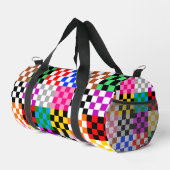 Farbenfrohes Patchwork Karomuster Design Duffle Bag (Rechte Ecke)