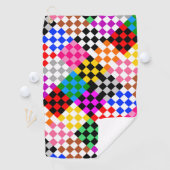 Farbenfrohes Patchwork Karomuster Design Golfhandtuch (Insitu)