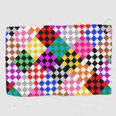 Farbenfrohes Patchwork Karomuster Design Golfhandtuch (Horizontal)