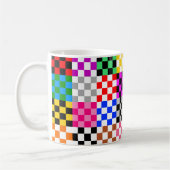Farbenfrohes Patchwork Karomuster Design Kaffeetasse (Links)