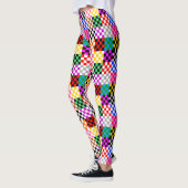 Farbenfrohes Patchwork Karomuster Design Leggings (Links)