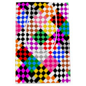 Farbenfrohes Patchwork Karomuster Design Mittlere Geschenktüte (Vorderseite)