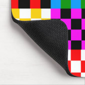 Farbenfrohes Patchwork Karomuster Design  Mousepad (Ecke)