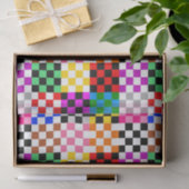 Farbenfrohes Patchwork Karomuster Design Seidenpapier (Geschenk)