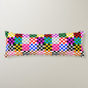 Farbenfrohes Patchwork Karomuster Design Seitenschläferkissen
