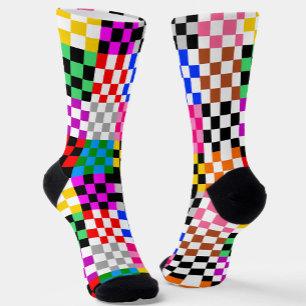 Farbenfrohes Patchwork Karomuster Design Socken