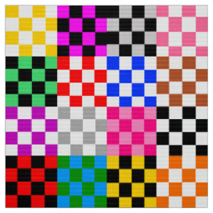 Farbenfrohes Patchwork Karomuster Design  Stoff