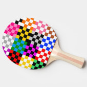 Farbenfrohes Patchwork Karomuster Design Tischtennis Schläger (Seitenansicht)