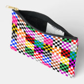 Farbenfrohes Patchwork Karomuster Design Zubehörtasche (Offen)
